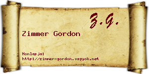 Zimmer Gordon névjegykártya
